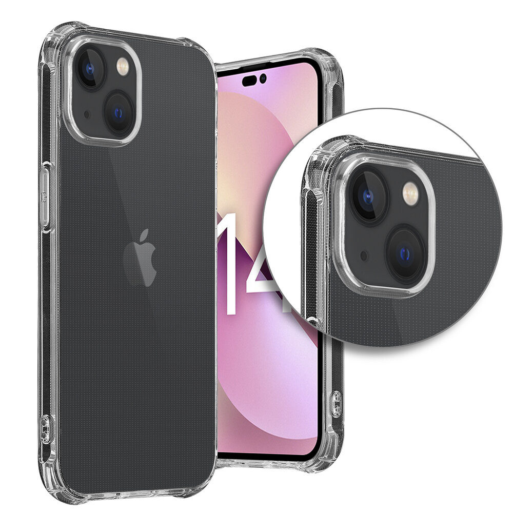 Shieldcase ShieldCase geschikt voor iPhone 14 Anti-Yellowing TPU shock case (transparant) + ShieldCase screenprotector - beschermglas iPhone bescherming - iPhone case bescherm hoesje + Screenprotector