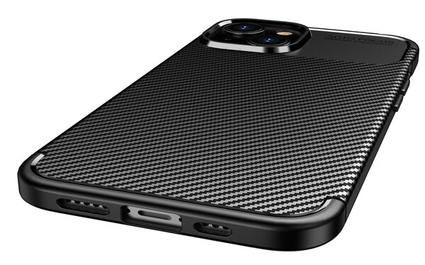 Shieldcase ShieldCase geschikt voor iPhone 14 Carbon Fiber Case (zwart) + ShieldCase screenprotector - beschermglas iPhone bescherming - iPhone case bescherm hoesje + Screenprotector
