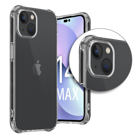 Shieldcase ShieldCase geschikt voor iPhone 14 Plus Anti-Yellowing TPU shock case (transparant) + ShieldCase screenprotector - beschermglas iPhone bescherming - iPhone case bescherm hoesje + Screenprotector
