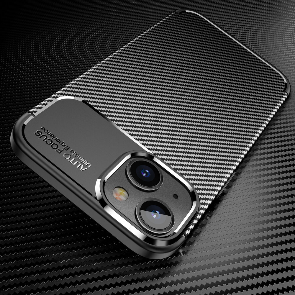 Shieldcase ShieldCase geschikt voor iPhone 14 Plus Carbon Fiber Case (zwart) + ShieldCase screenprotector - beschermglas iPhone bescherming - iPhone case bescherm hoesje + Screenprotector