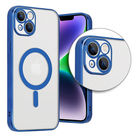Shieldcase ShieldCase geschikt voor iPhone 14 Plus hoesje transparant Magsafe metal coating (donkerblauw) + ShieldCase screenprotector - beschermglas iPhone bescherming - iPhone case bescherm hoesje + Screenprotector Shieldcase ShieldCase geschikt voor iPhone 14 Plus hoesje transparant Magsafe metal coating (donkerblauw) + ShieldCase screenprotector - beschermglas iPhone bescherming - iPhone case bescherm hoesje + Screenprotector