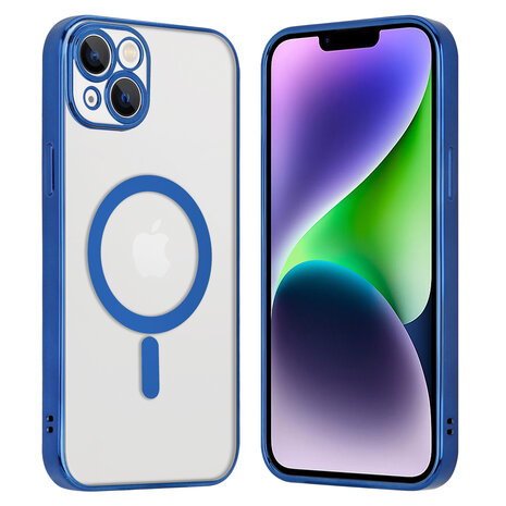 Shieldcase ShieldCase geschikt voor iPhone 14 Plus hoesje transparant Magsafe metal coating (donkerblauw) + ShieldCase screenprotector - beschermglas iPhone bescherming - iPhone case bescherm hoesje + Screenprotector Shieldcase ShieldCase geschikt voor iPhone 14 Plus hoesje transparant Magsafe metal coating (donkerblauw) + ShieldCase screenprotector - beschermglas iPhone bescherming - iPhone case bescherm hoesje + Screenprotector
