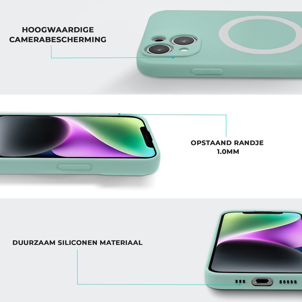 Shieldcase ShieldCase geschikt voor iPhone 14 Plus Magsafe hoesje siliconen zijde (mintgroen) + ShieldCase screenprotector - beschermglas iPhone bescherming - iPhone case bescherm hoesje + Screenprotector Shieldcase ShieldCase geschikt voor iPhone 14 Plus Magsafe hoesje siliconen zijde (mintgroen) + ShieldCase screenprotector - beschermglas iPhone bescherming - iPhone case bescherm hoesje + Screenprotector