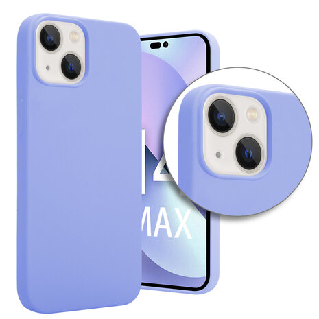 Shieldcase ShieldCase geschikt voor iPhone 14 Plus silicone case (paars) + ShieldCase screenprotector - beschermglas iPhone bescherming - iPhone case bescherm hoesje + Screenprotector