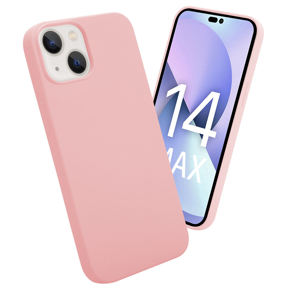 Shieldcase ShieldCase geschikt voor iPhone 14 Plus silicone case (roze) + ShieldCase screenprotector - beschermglas iPhone bescherming - iPhone case bescherm hoesje + Screenprotector