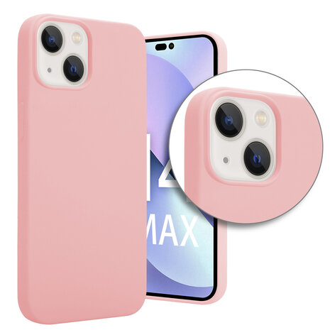Shieldcase ShieldCase geschikt voor iPhone 14 Plus silicone case (roze) + ShieldCase screenprotector - beschermglas iPhone bescherming - iPhone case bescherm hoesje + Screenprotector