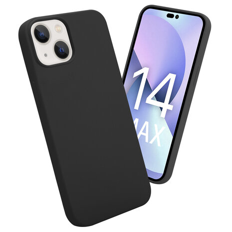Shieldcase ShieldCase geschikt voor iPhone 14 Plus silicone case (zwart) + ShieldCase screenprotector - beschermglas iPhone bescherming - iPhone case bescherm hoesje + Screenprotector