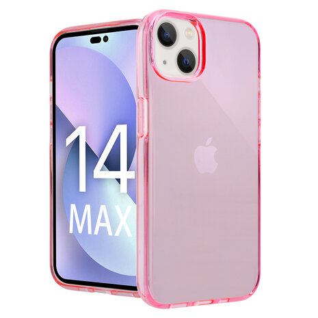 Shieldcase ShieldCase geschikt voor iPhone 14 Plus TPU case (roze) + ShieldCase screenprotector - beschermglas iPhone bescherming - iPhone case bescherm hoesje + Screenprotector