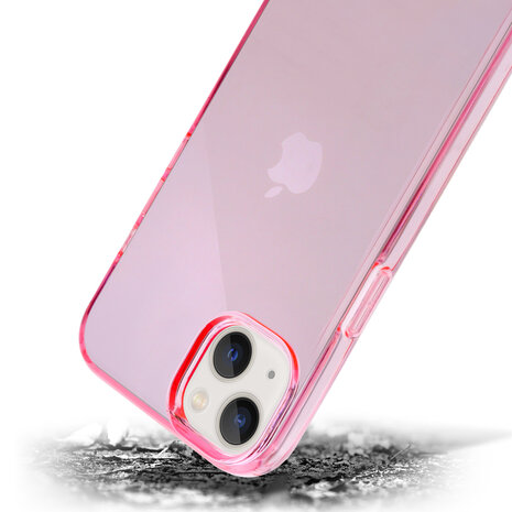 Shieldcase ShieldCase geschikt voor iPhone 14 Plus TPU case (roze) + ShieldCase screenprotector - beschermglas iPhone bescherming - iPhone case bescherm hoesje + Screenprotector