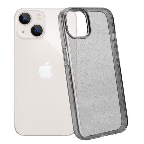 Shieldcase ShieldCase geschikt voor iPhone 14 Plus TPU Glitter case (zwart) + ShieldCase screenprotector - beschermglas iPhone bescherming - iPhone case bescherm hoesje + Screenprotector