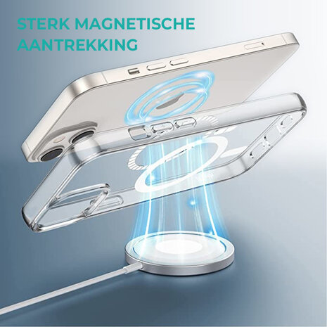 Shieldcase ShieldCase geschikt voor iPhone 14 Plus transparant hoesje Magsafe compatible + ShieldCase screenprotector - beschermglas iPhone bescherming - iPhone case bescherm hoesje + Screenprotector