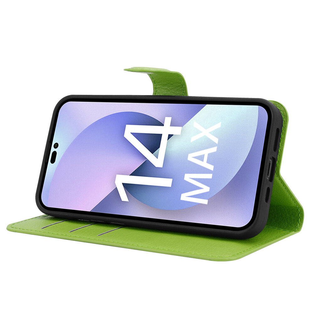 Shieldcase ShieldCase geschikt voor iPhone 14 Plus wallet case (groen) + ShieldCase screenprotector - beschermglas iPhone bescherming - iPhone case bescherm hoesje + Screenprotector