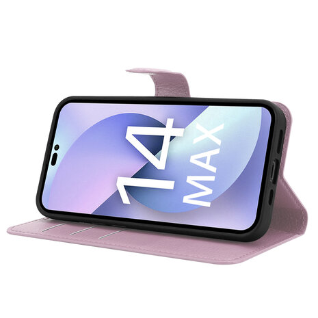Shieldcase ShieldCase geschikt voor iPhone 14 Plus wallet case (lichtroze) + ShieldCase screenprotector - beschermglas iPhone bescherming - iPhone case bescherm hoesje + Screenprotector