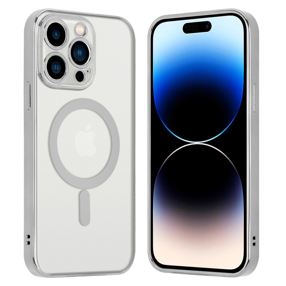 Shieldcase ShieldCase geschikt voor iPhone 14 Pro hoesje transparant Magsafe metal coating (zilver) + ShieldCase screenprotector - beschermglas iPhone bescherming - iPhone case bescherm hoesje + Screenprotector Shieldcase ShieldCase geschikt voor iPhone 14 Pro hoesje transparant Magsafe metal coating (zilver) + ShieldCase screenprotector - beschermglas iPhone bescherming - iPhone case bescherm hoesje + Screenprotector