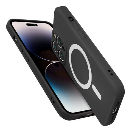 Shieldcase ShieldCase geschikt voor iPhone 14 Pro Magsafe hoesje siliconen zijde (zwart) + ShieldCase screenprotector - beschermglas iPhone bescherming - iPhone case bescherm hoesje + Screenprotector Shieldcase ShieldCase geschikt voor iPhone 14 Pro Magsafe hoesje siliconen zijde (zwart) + ShieldCase screenprotector - beschermglas iPhone bescherming - iPhone case bescherm hoesje + Screenprotector