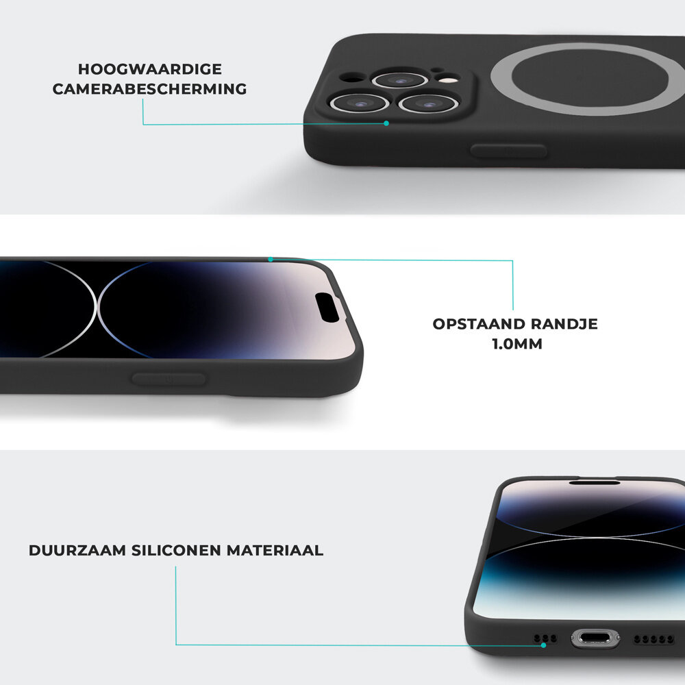 Shieldcase ShieldCase geschikt voor iPhone 14 Pro Magsafe hoesje siliconen zijde (zwart) + ShieldCase screenprotector - beschermglas iPhone bescherming - iPhone case bescherm hoesje + Screenprotector Shieldcase ShieldCase geschikt voor iPhone 14 Pro Magsafe hoesje siliconen zijde (zwart) + ShieldCase screenprotector - beschermglas iPhone bescherming - iPhone case bescherm hoesje + Screenprotector