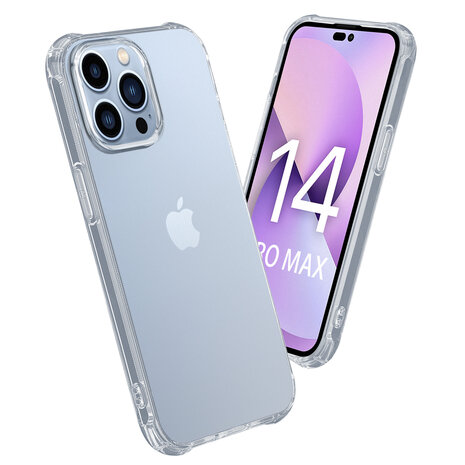 Shieldcase ShieldCase geschikt voor iPhone 14 Pro Max Anti-Yellowing TPU shock case (transparant) + ShieldCase screenprotector - beschermglas iPhone bescherming - iPhone case bescherm hoesje + Screenprotector