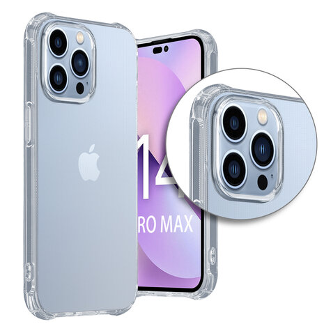 Shieldcase ShieldCase geschikt voor iPhone 14 Pro Max Anti-Yellowing TPU shock case (transparant) + ShieldCase screenprotector - beschermglas iPhone bescherming - iPhone case bescherm hoesje + Screenprotector