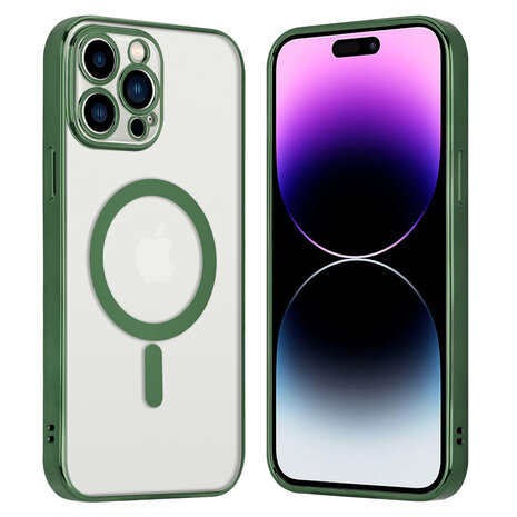 Shieldcase ShieldCase geschikt voor iPhone 14 Pro Max hoesje transparant Magsafe metal coating (donkergroen) + ShieldCase screenprotector - beschermglas iPhone bescherming - iPhone case bescherm hoesje + Screenprotector Shieldcase ShieldCase geschikt voor iPhone 14 Pro Max hoesje transparant Magsafe metal coating (donkergroen) + ShieldCase screenprotector - beschermglas iPhone bescherming - iPhone case bescherm hoesje + Screenprotector