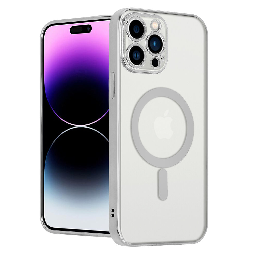 Shieldcase ShieldCase geschikt voor iPhone 14 Pro Max hoesje transparant Magsafe metal coating (zilver) + ShieldCase screenprotector - beschermglas iPhone bescherming - iPhone case bescherm hoesje + Screenprotector Shieldcase ShieldCase geschikt voor iPhone 14 Pro Max hoesje transparant Magsafe metal coating (zilver) + ShieldCase screenprotector - beschermglas iPhone bescherming - iPhone case bescherm hoesje + Screenprotector