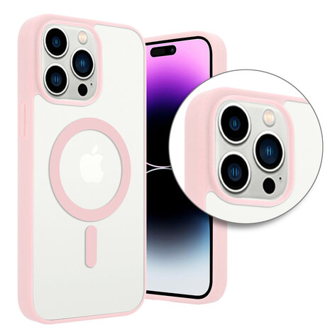 Shieldcase ShieldCase geschikt voor iPhone 14 Pro Max Magsafe hoesje transparant gekleurde rand (roze) + ShieldCase screenprotector - beschermglas iPhone bescherming - iPhone case bescherm hoesje + Screenprotector Shieldcase ShieldCase geschikt voor iPhone 14 Pro Max Magsafe hoesje transparant gekleurde rand (roze) + ShieldCase screenprotector - beschermglas iPhone bescherming - iPhone case bescherm hoesje + Screenprotector