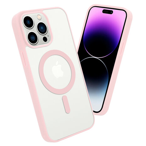 Shieldcase ShieldCase geschikt voor iPhone 14 Pro Max Magsafe hoesje transparant gekleurde rand (roze) + ShieldCase screenprotector - beschermglas iPhone bescherming - iPhone case bescherm hoesje + Screenprotector Shieldcase ShieldCase geschikt voor iPhone 14 Pro Max Magsafe hoesje transparant gekleurde rand (roze) + ShieldCase screenprotector - beschermglas iPhone bescherming - iPhone case bescherm hoesje + Screenprotector