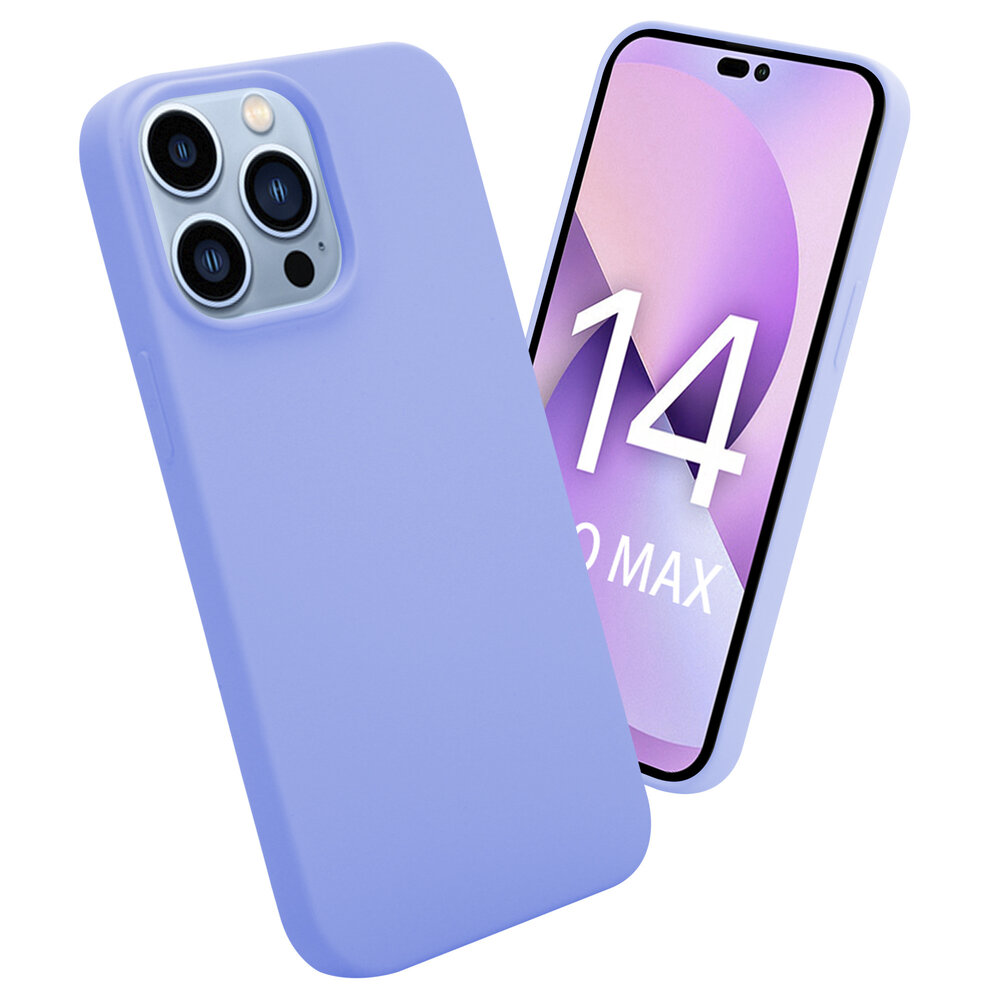 Shieldcase ShieldCase geschikt voor iPhone 14 Pro Max silicone case (paars) + ShieldCase screenprotector - beschermglas iPhone bescherming - iPhone case bescherm hoesje + Screenprotector