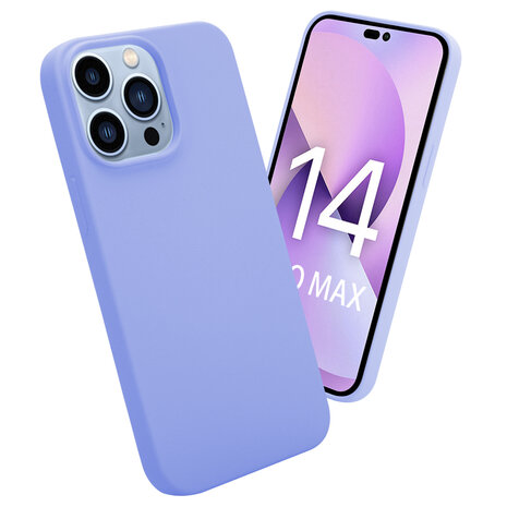 Shieldcase ShieldCase geschikt voor iPhone 14 Pro Max silicone case (paars) + ShieldCase screenprotector - beschermglas iPhone bescherming - iPhone case bescherm hoesje + Screenprotector