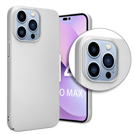 Shieldcase Shieldcase geschikt voor iPhone 14 Pro Max ultra thin case (zilver) + ShieldCase screenprotector - beschermglas iPhone bescherming - iPhone case bescherm hoesje + Screenprotector