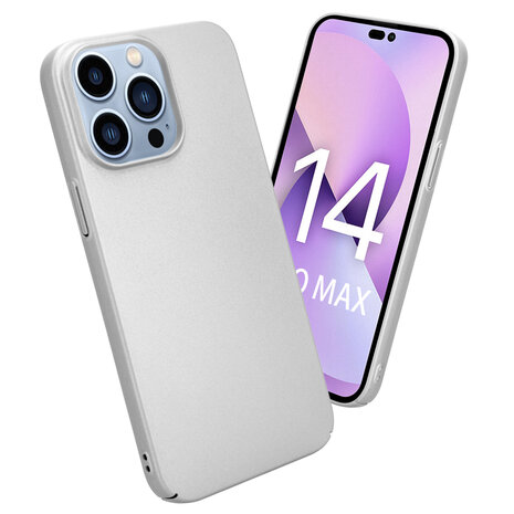 Shieldcase Shieldcase geschikt voor iPhone 14 Pro Max ultra thin case (zilver) + ShieldCase screenprotector - beschermglas iPhone bescherming - iPhone case bescherm hoesje + Screenprotector