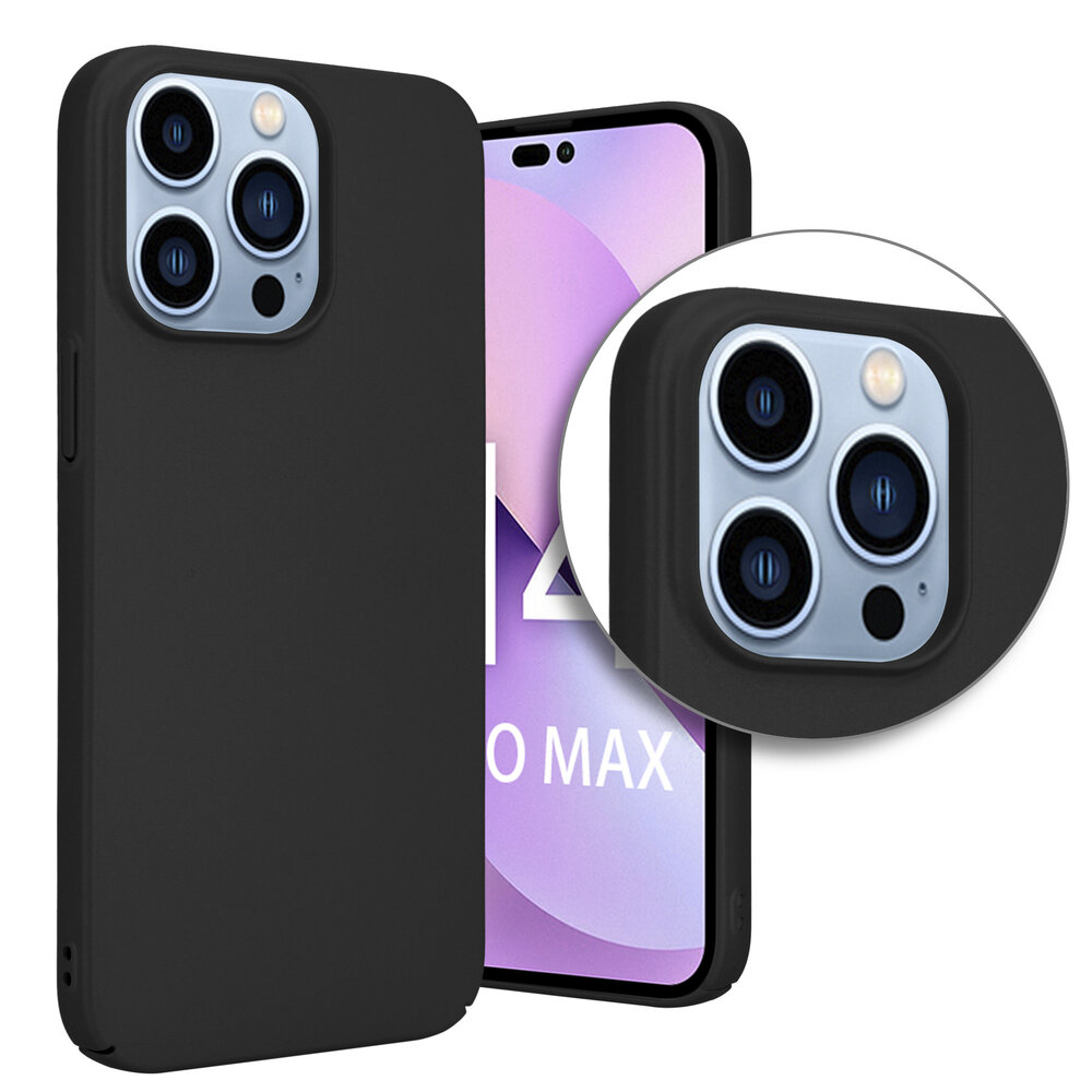 Shieldcase Shieldcase geschikt voor iPhone 14 Pro Max ultra thin case (zwart) + ShieldCase screenprotector - beschermglas iPhone bescherming - iPhone case bescherm hoesje + Screenprotector