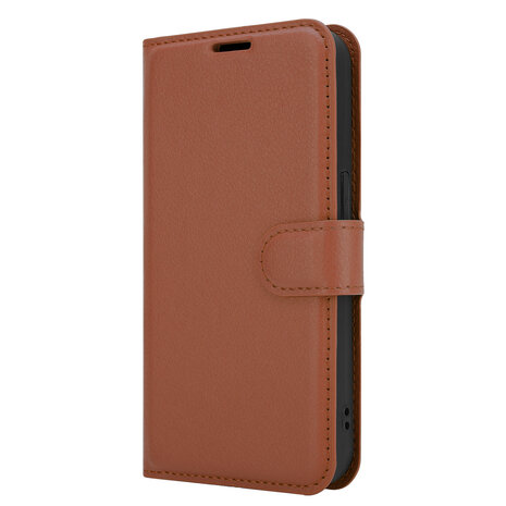 Shieldcase ShieldCase geschikt voor iPhone 14 Pro Max wallet case (bruin) + ShieldCase screenprotector - beschermglas iPhone bescherming - iPhone case bescherm hoesje + Screenprotector