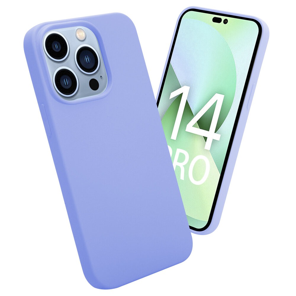 Shieldcase ShieldCase geschikt voor iPhone 14 Pro silicone case (paars) + ShieldCase screenprotector - beschermglas iPhone bescherming - iPhone case bescherm hoesje + Screenprotector