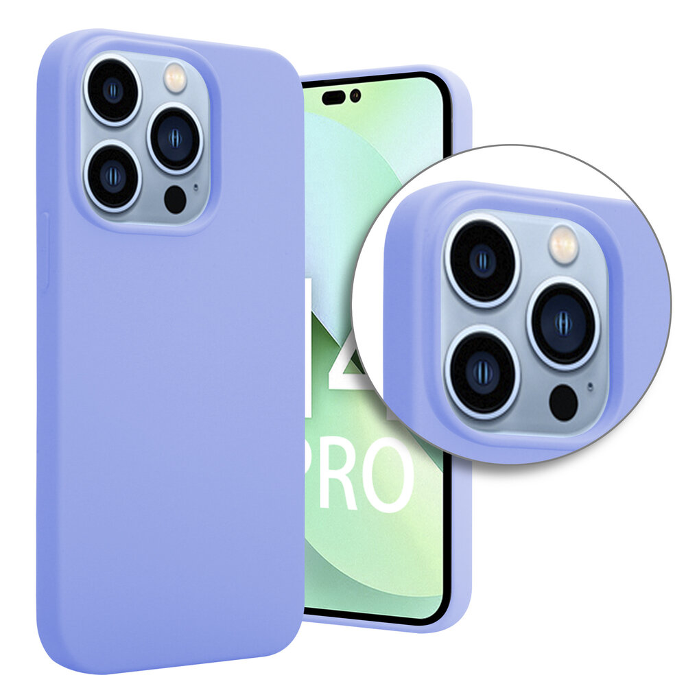 Shieldcase ShieldCase geschikt voor iPhone 14 Pro silicone case (paars) + ShieldCase screenprotector - beschermglas iPhone bescherming - iPhone case bescherm hoesje + Screenprotector