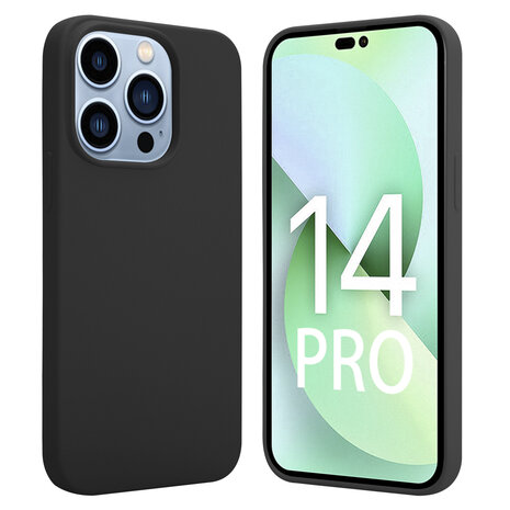 Shieldcase ShieldCase geschikt voor iPhone 14 Pro silicone case (zwart) + ShieldCase screenprotector - beschermglas iPhone bescherming - iPhone case bescherm hoesje + Screenprotector
