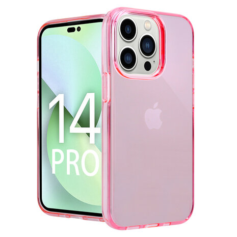 Shieldcase ShieldCase geschikt voor iPhone 14 Pro TPU case (roze) + ShieldCase screenprotector - beschermglas iPhone bescherming - iPhone case bescherm hoesje + Screenprotector