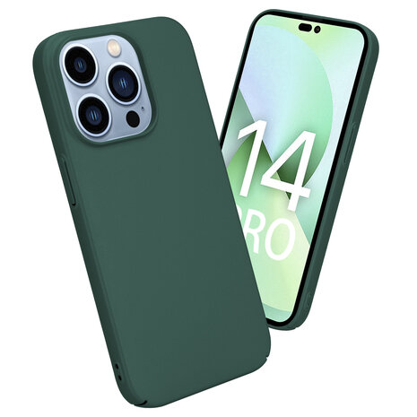 Shieldcase Shieldcase geschikt voor iPhone 14 Pro ultra thin case (groen) + ShieldCase screenprotector - beschermglas iPhone bescherming - iPhone case bescherm hoesje + Screenprotector