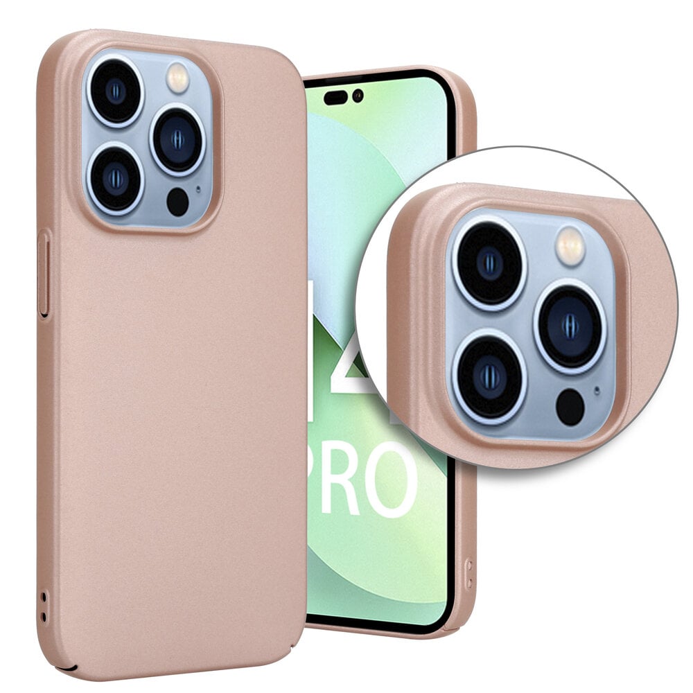 Shieldcase Shieldcase geschikt voor iPhone 14 Pro ultra thin case (rosé goud) + ShieldCase screenprotector - beschermglas iPhone bescherming - iPhone case bescherm hoesje + Screenprotector
