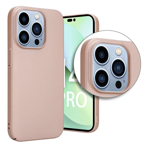 Shieldcase Shieldcase geschikt voor iPhone 14 Pro ultra thin case (rosé goud) + ShieldCase screenprotector - beschermglas iPhone bescherming - iPhone case bescherm hoesje + Screenprotector