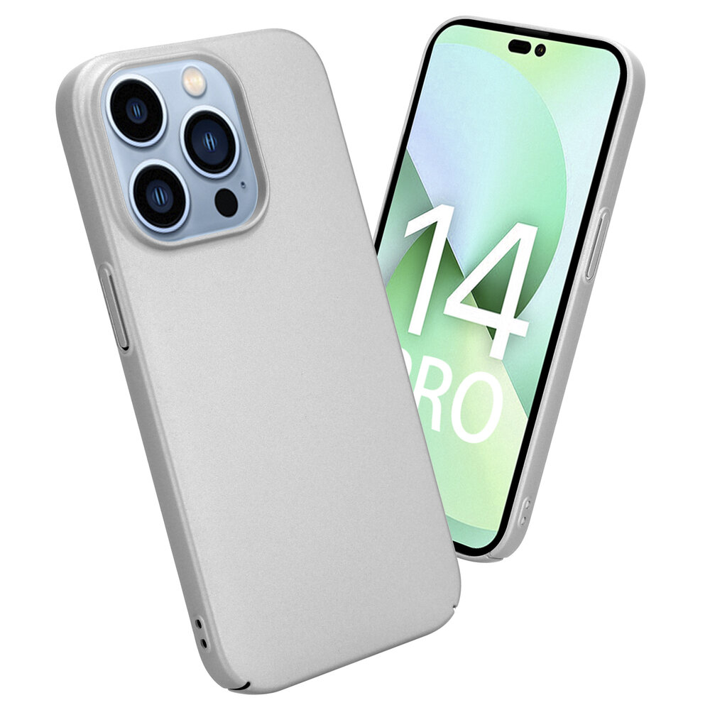 Shieldcase Shieldcase geschikt voor iPhone 14 Pro ultra thin case (zilver) + ShieldCase screenprotector - beschermglas iPhone bescherming - iPhone case bescherm hoesje + Screenprotector