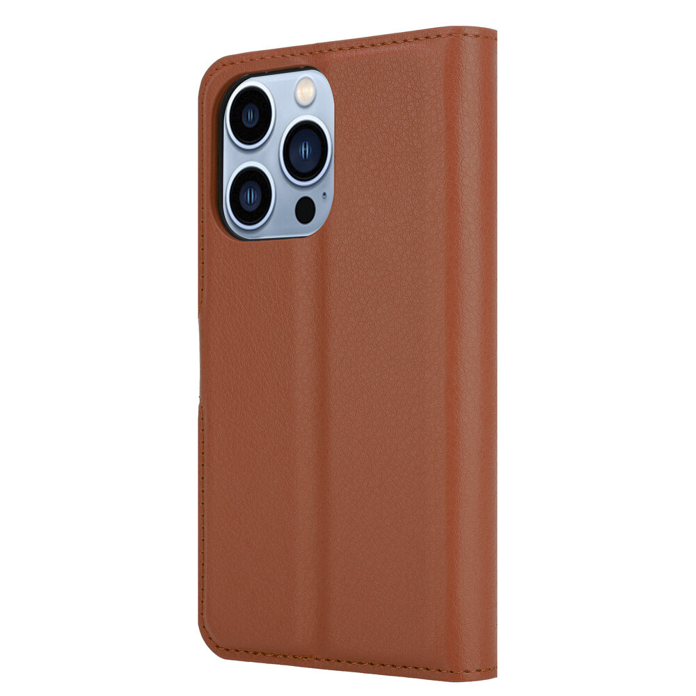 Shieldcase ShieldCase geschikt voor iPhone 14 Pro wallet case (bruin) + ShieldCase screenprotector - beschermglas iPhone bescherming - iPhone case bescherm hoesje + Screenprotector