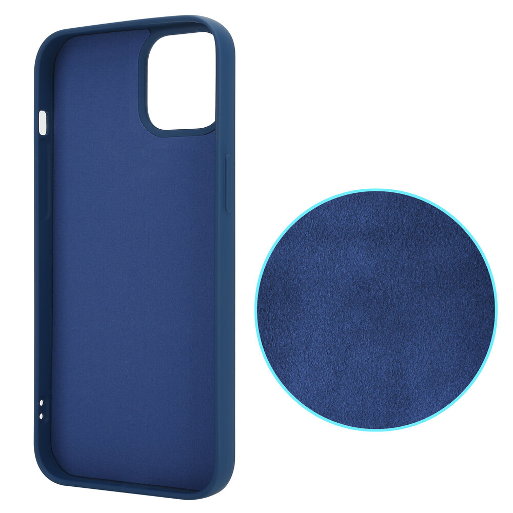 Shieldcase ShieldCase geschikt voor iPhone 14 silicone case (donkerblauw) + ShieldCase screenprotector - beschermglas iPhone bescherming - iPhone case bescherm hoesje + Screenprotector