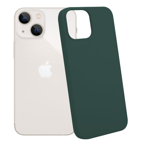 Shieldcase ShieldCase geschikt voor iPhone 14 silicone case (donkergroen) + ShieldCase screenprotector - beschermglas iPhone bescherming - iPhone case bescherm hoesje + Screenprotector