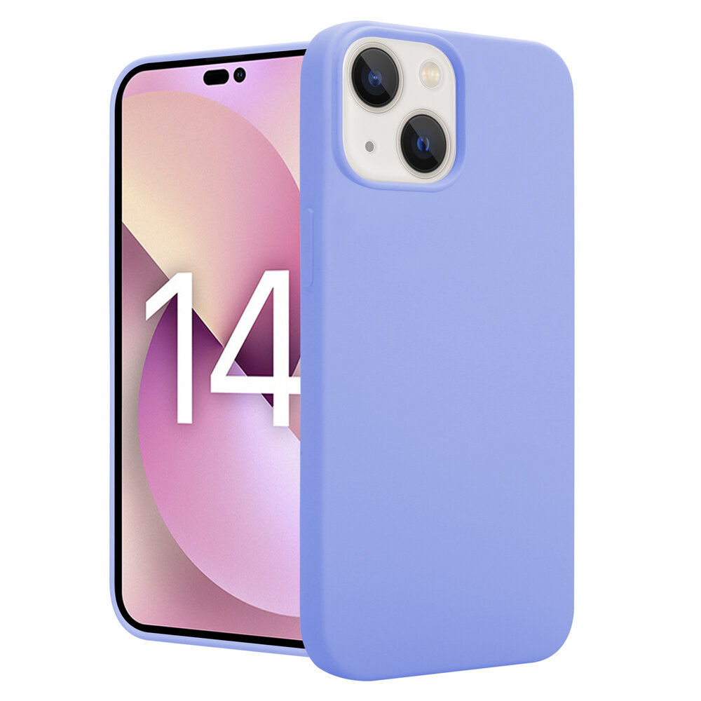 Shieldcase ShieldCase geschikt voor iPhone 14 silicone case (paars) + ShieldCase screenprotector - beschermglas iPhone bescherming - iPhone case bescherm hoesje + Screenprotector