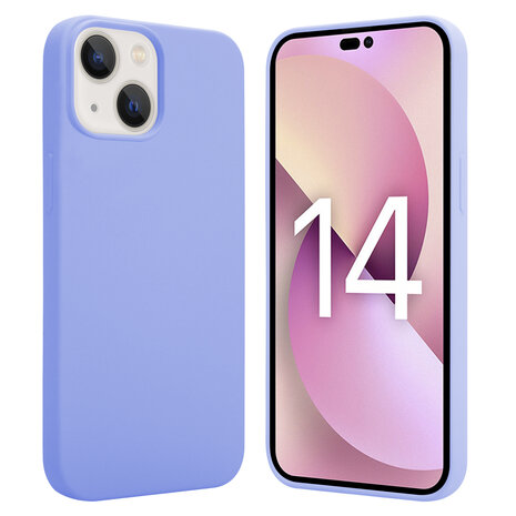 Shieldcase ShieldCase geschikt voor iPhone 14 silicone case (paars) + ShieldCase screenprotector - beschermglas iPhone bescherming - iPhone case bescherm hoesje + Screenprotector