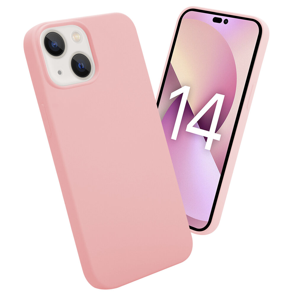 Shieldcase ShieldCase geschikt voor iPhone 14 silicone case (roze) + ShieldCase screenprotector - beschermglas iPhone bescherming - iPhone case bescherm hoesje + Screenprotector