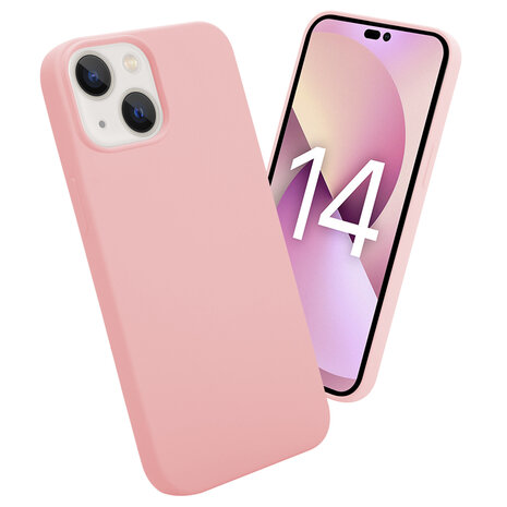 Shieldcase ShieldCase geschikt voor iPhone 14 silicone case (roze) + ShieldCase screenprotector - beschermglas iPhone bescherming - iPhone case bescherm hoesje + Screenprotector