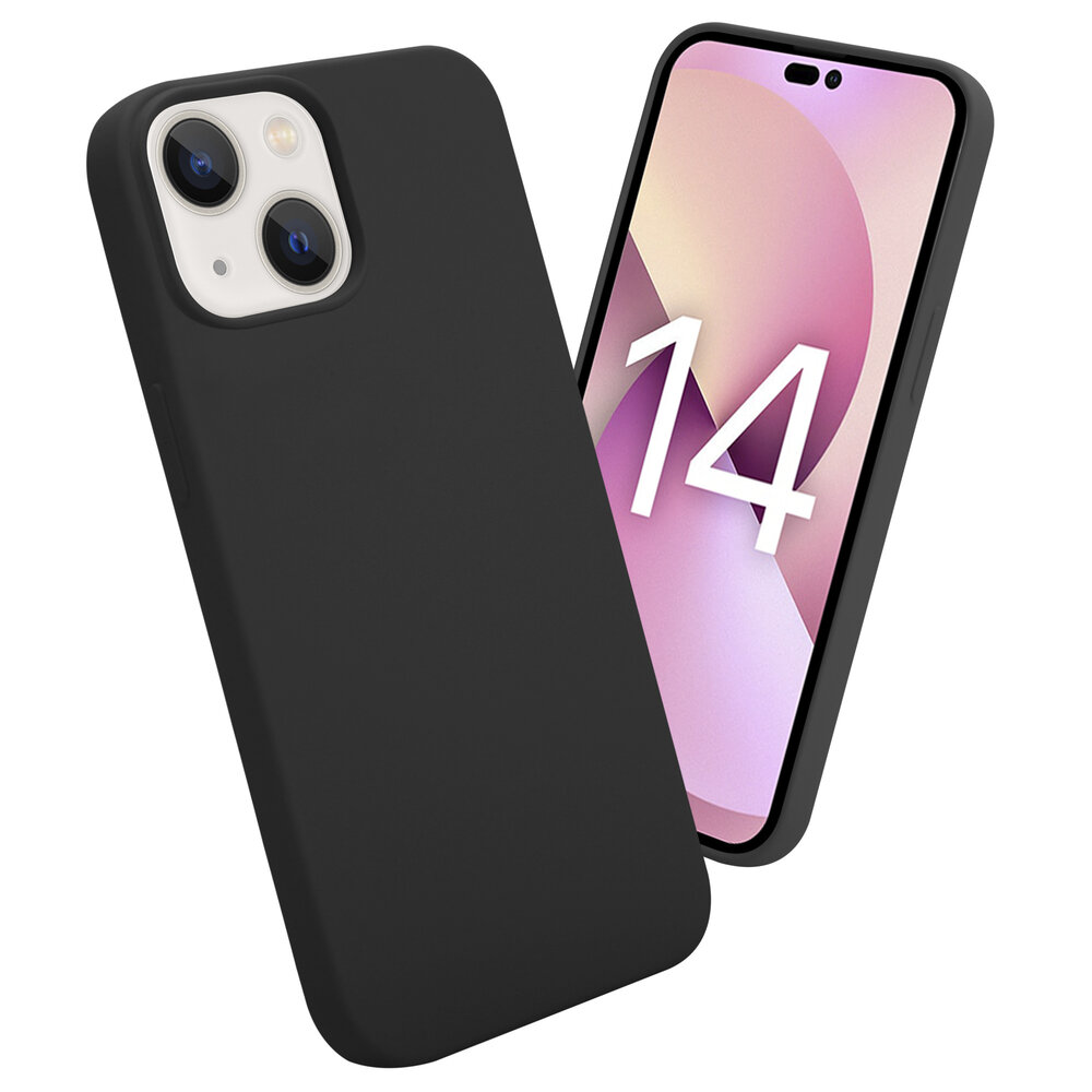 Shieldcase ShieldCase geschikt voor iPhone 14 silicone case (zwart) + ShieldCase screenprotector - beschermglas iPhone bescherming - iPhone case bescherm hoesje + Screenprotector