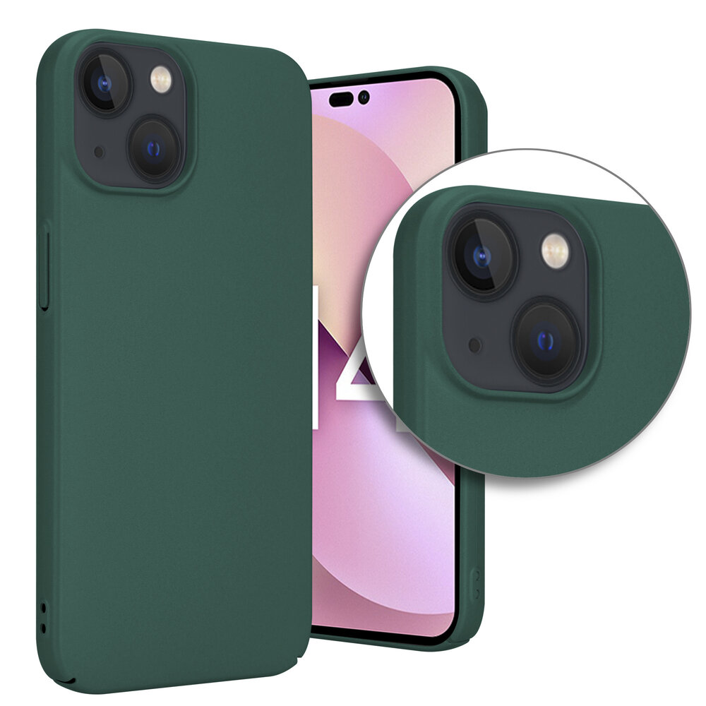 Shieldcase Shieldcase geschikt voor iPhone 14 ultra thin case (groen) + ShieldCase screenprotector - beschermglas iPhone bescherming - iPhone case bescherm hoesje + Screenprotector