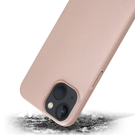 Shieldcase Shieldcase geschikt voor iPhone 14 ultra thin case (rosé goud) + ShieldCase screenprotector - beschermglas iPhone bescherming - iPhone case bescherm hoesje + Screenprotector